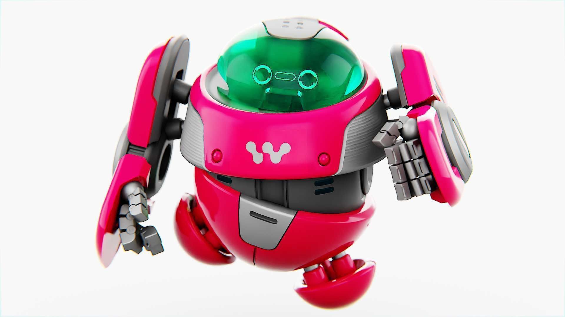 DRONE BOT S-2000 RIGGED 3D model_1