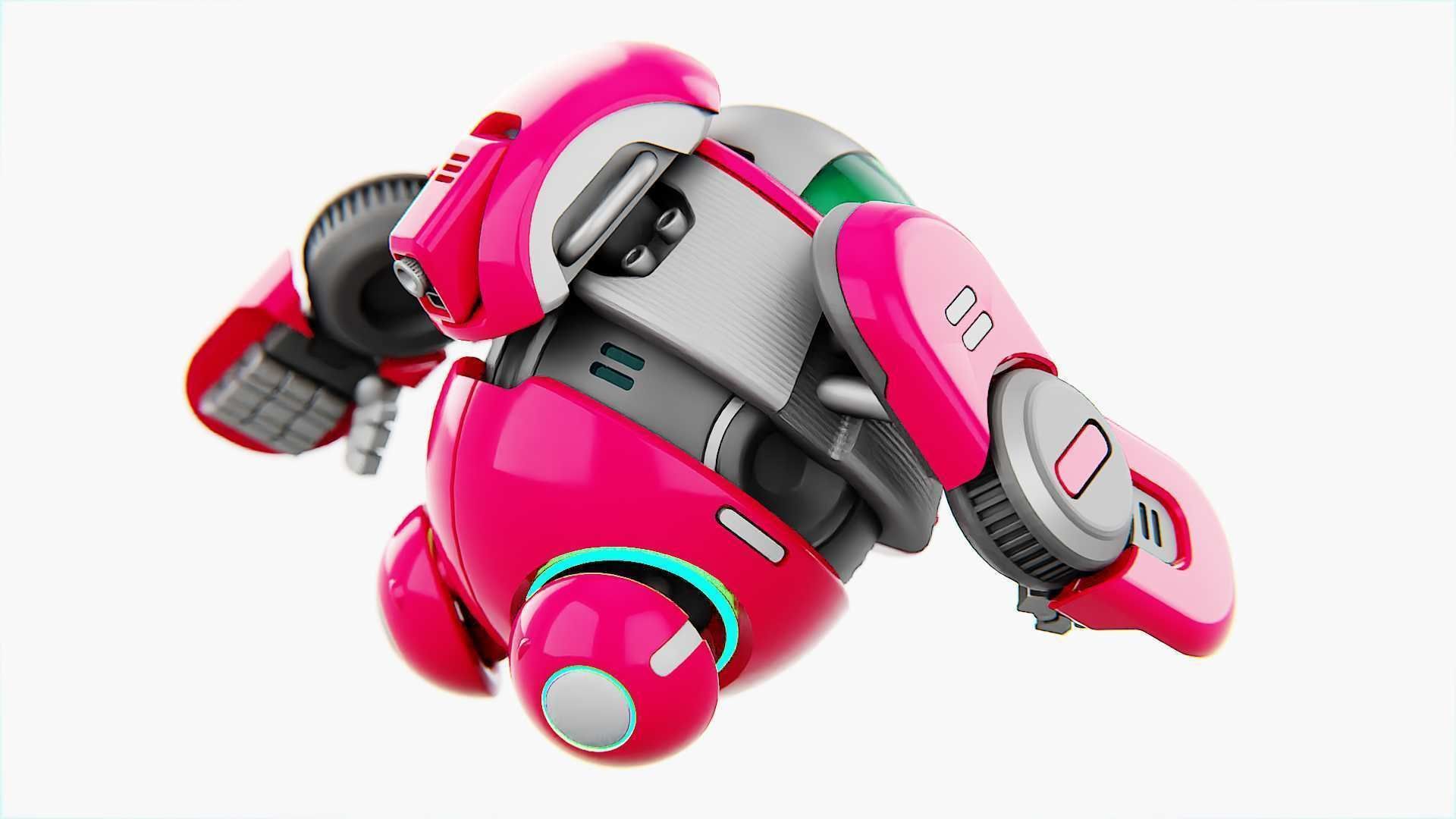 DRONE BOT S-2000 RIGGED 3D model_26