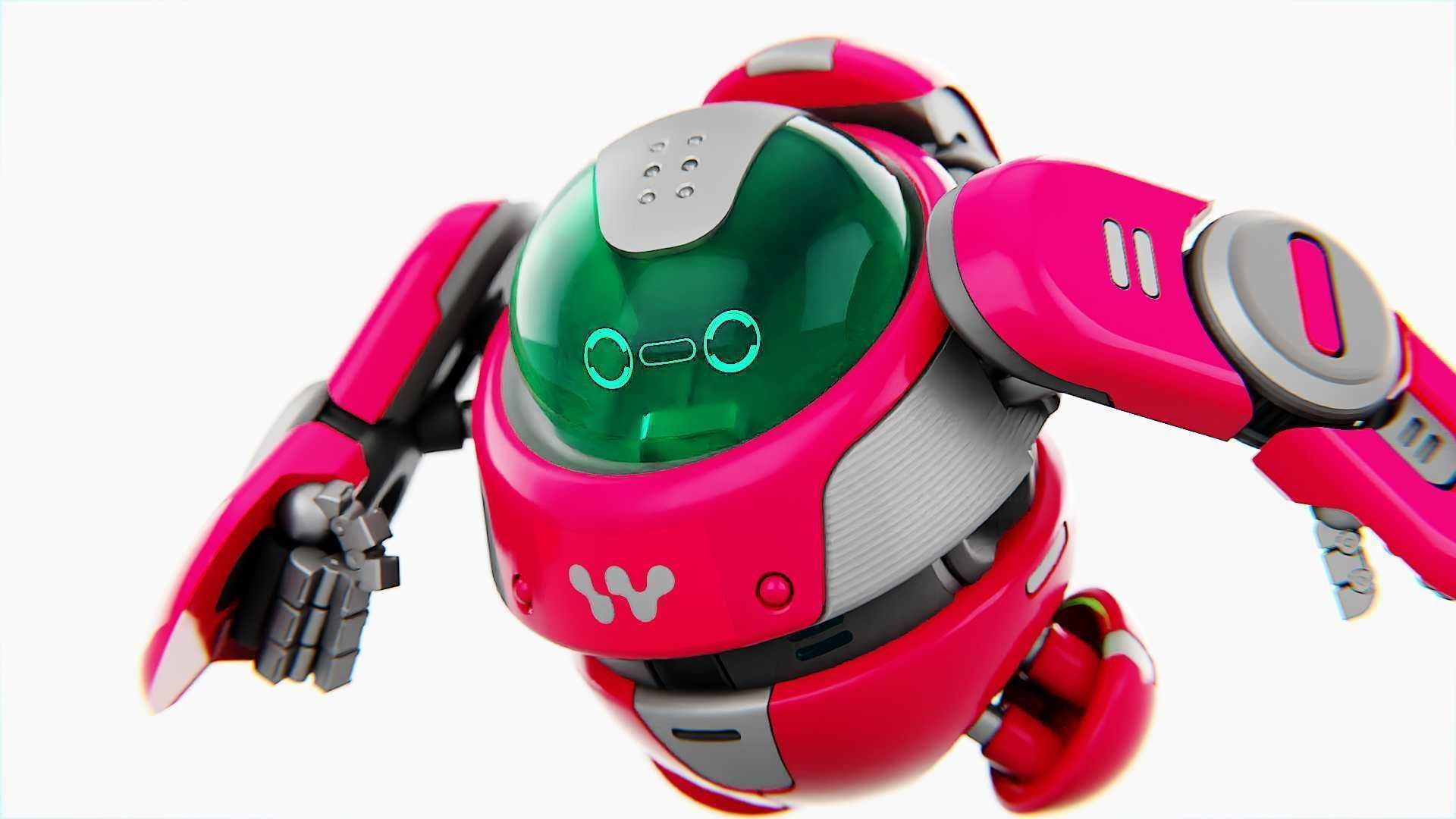 DRONE BOT S-2000 RIGGED 3D model_21