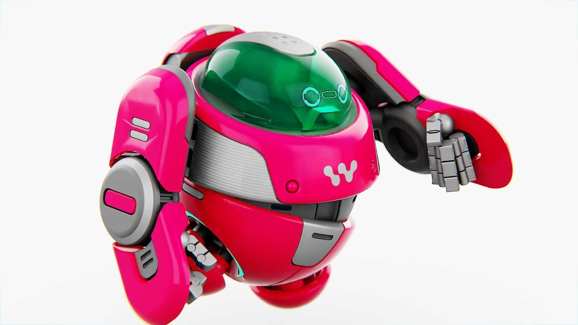 DRONE BOT S-2000 RIGGED 3D model_3