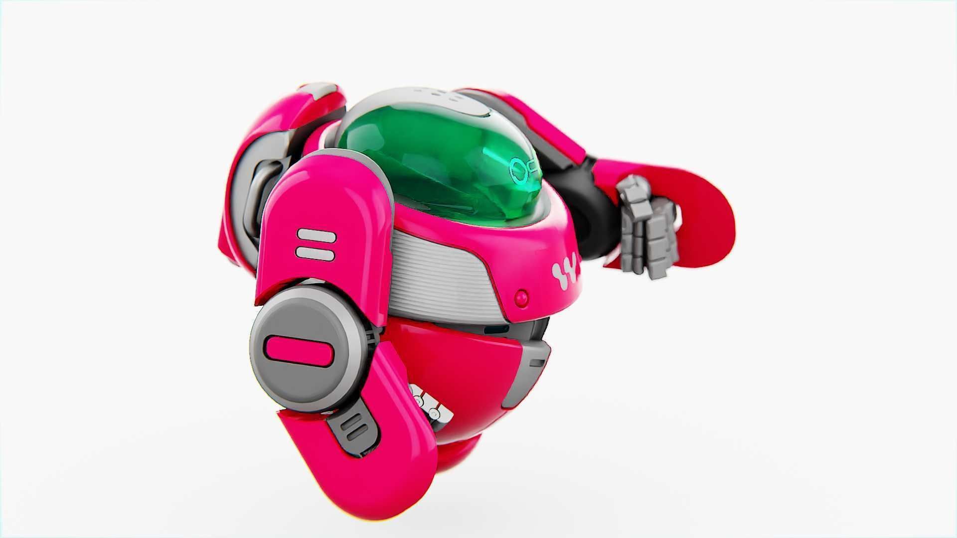 DRONE BOT S-2000 RIGGED 3D model_5