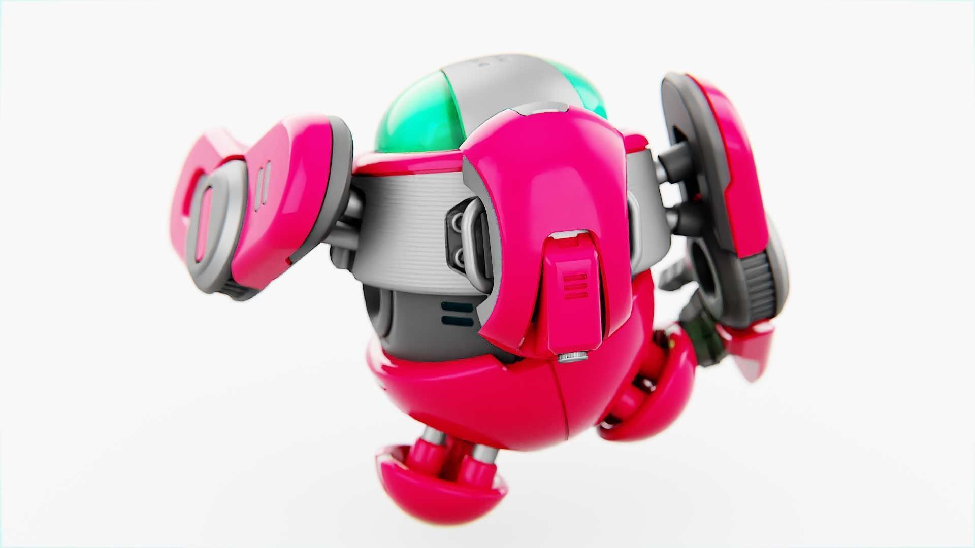 DRONE BOT S-2000 RIGGED 3D model_10