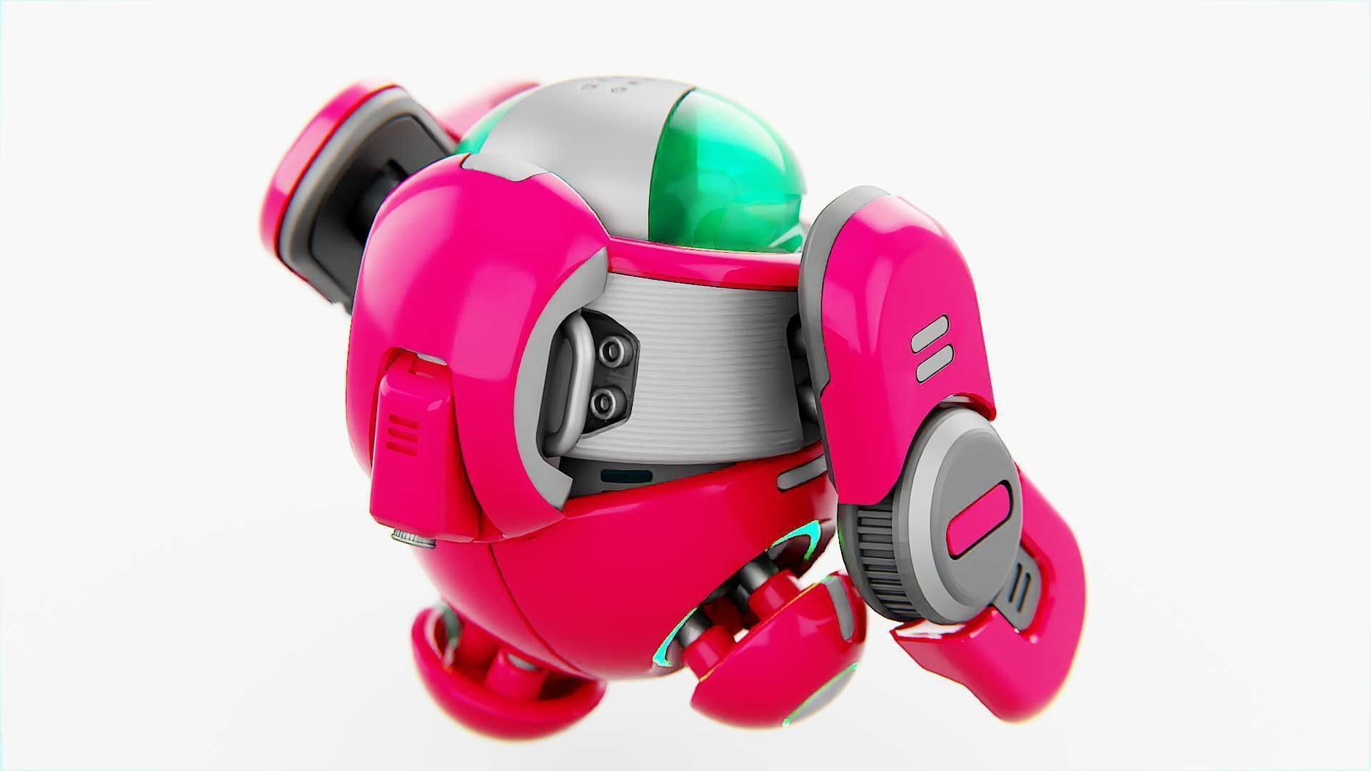 DRONE BOT S-2000 RIGGED 3D model_8