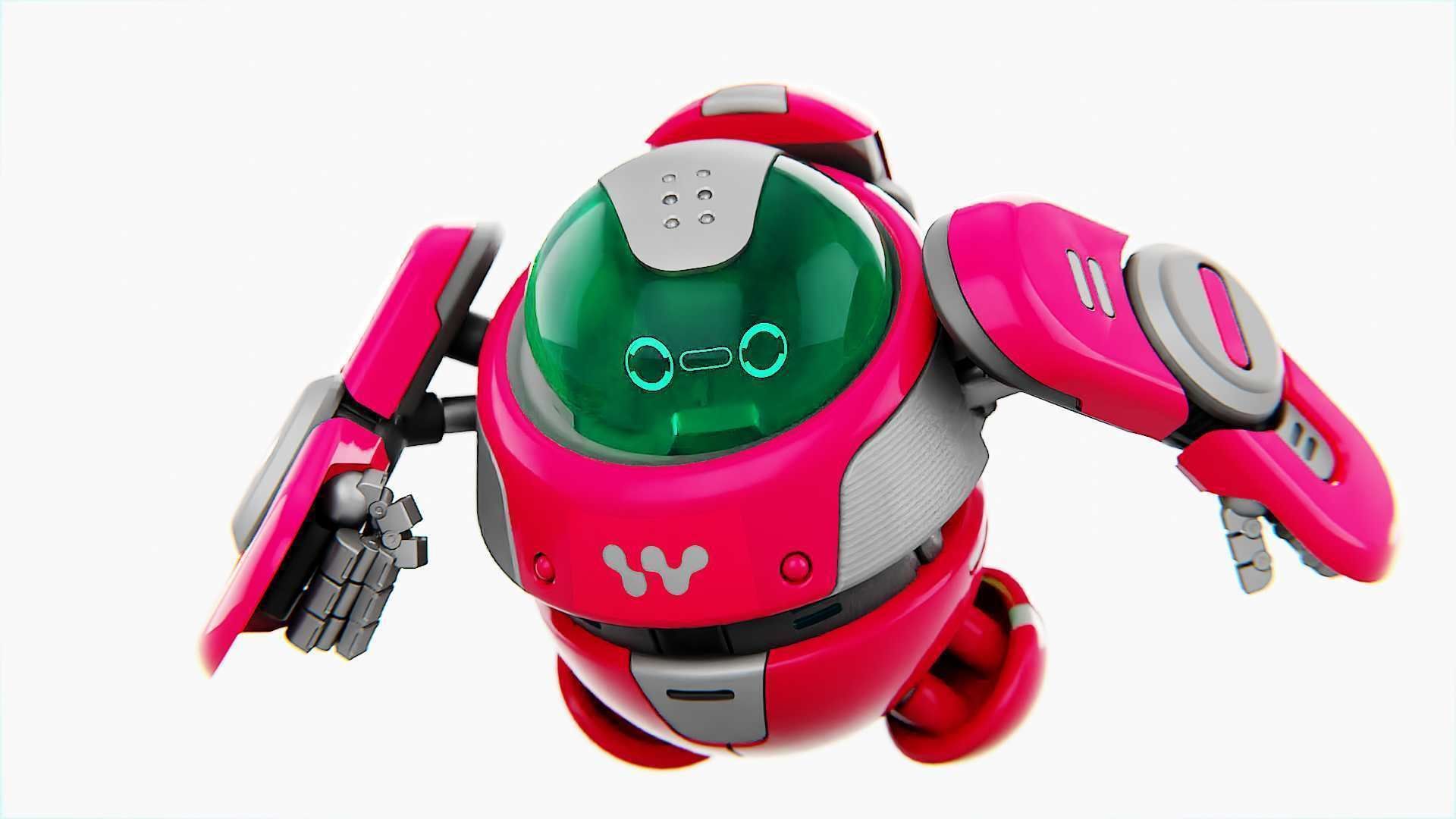 DRONE BOT S-2000 RIGGED 3D model_22