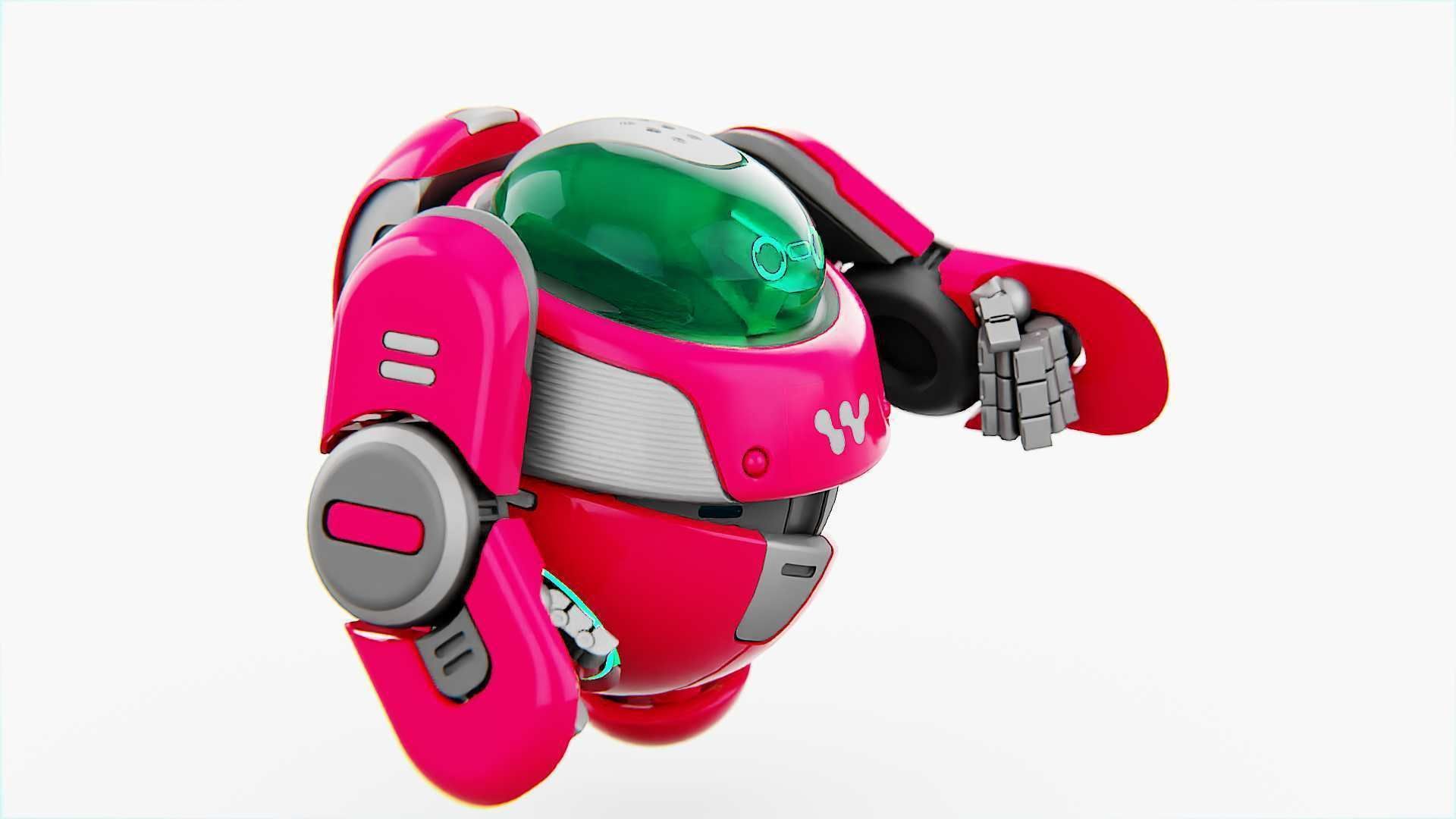 DRONE BOT S-2000 RIGGED 3D model_4