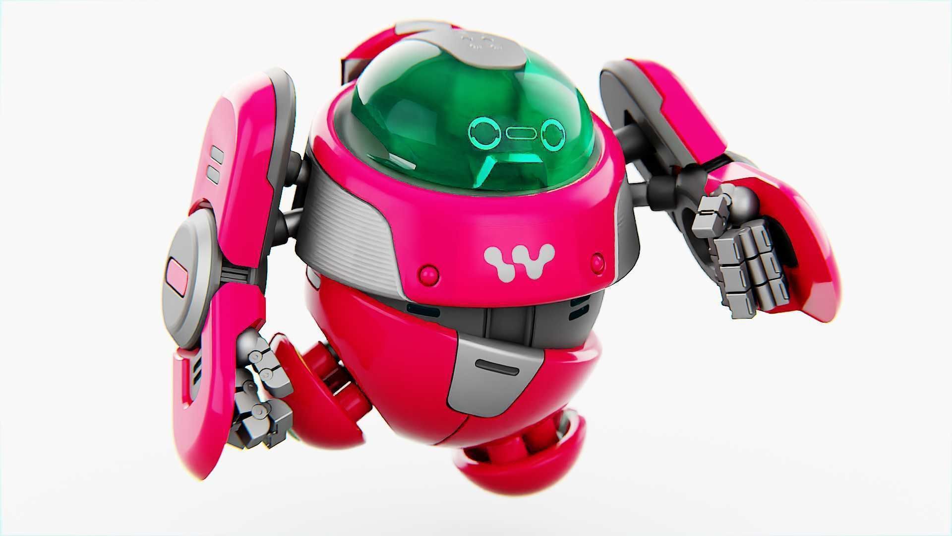 DRONE BOT S-2000 RIGGED 3D model_2