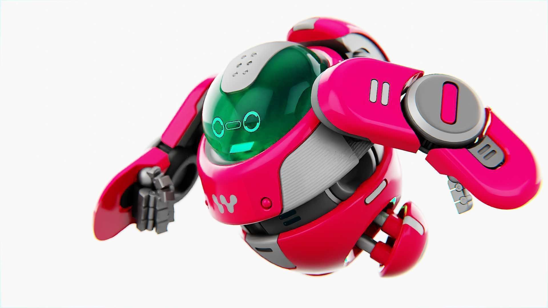 DRONE BOT S-2000 RIGGED 3D model_29