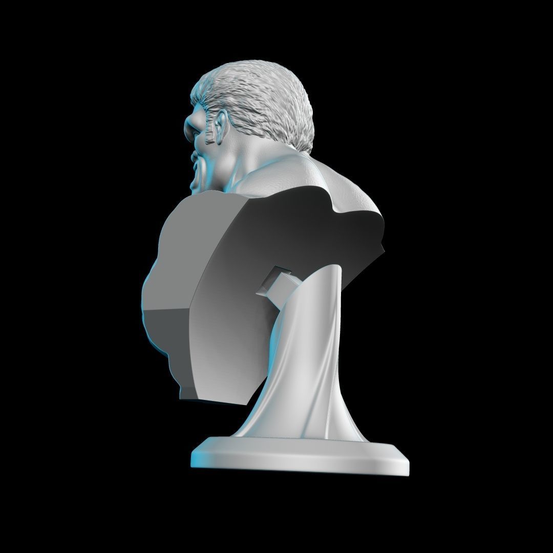 RED HULK BUST STL 3D print model_9
