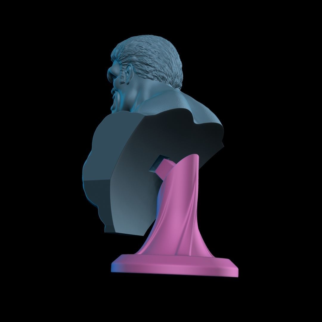RED HULK BUST STL 3D print model_10
