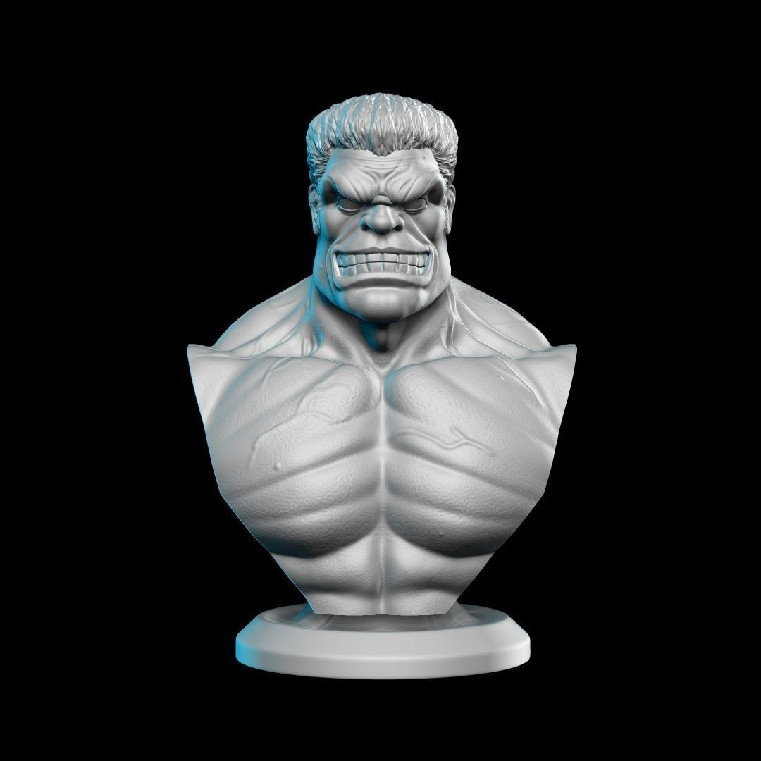 RED HULK BUST STL 3D print model_7