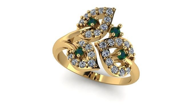 leaf ring 3D print model