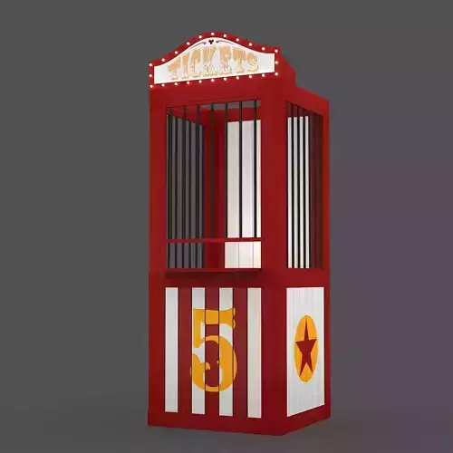 Ticket Booth Low-poly 3D model