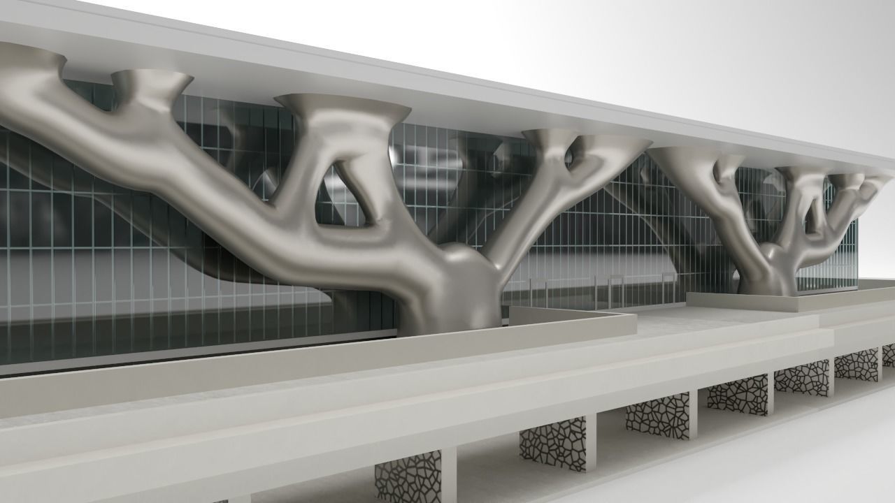 Qatar National Convention Center QNCC Low-poly 3D model_3