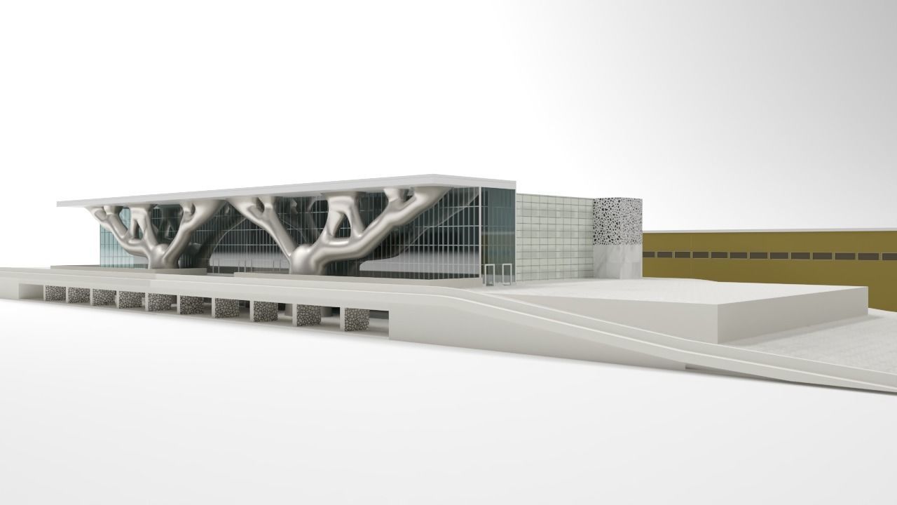 Qatar National Convention Center QNCC Low-poly 3D model_2