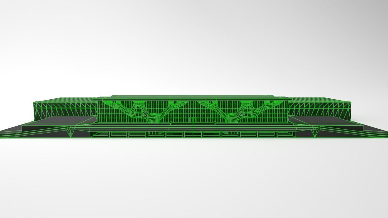 Qatar National Convention Center QNCC Low-poly 3D model_5