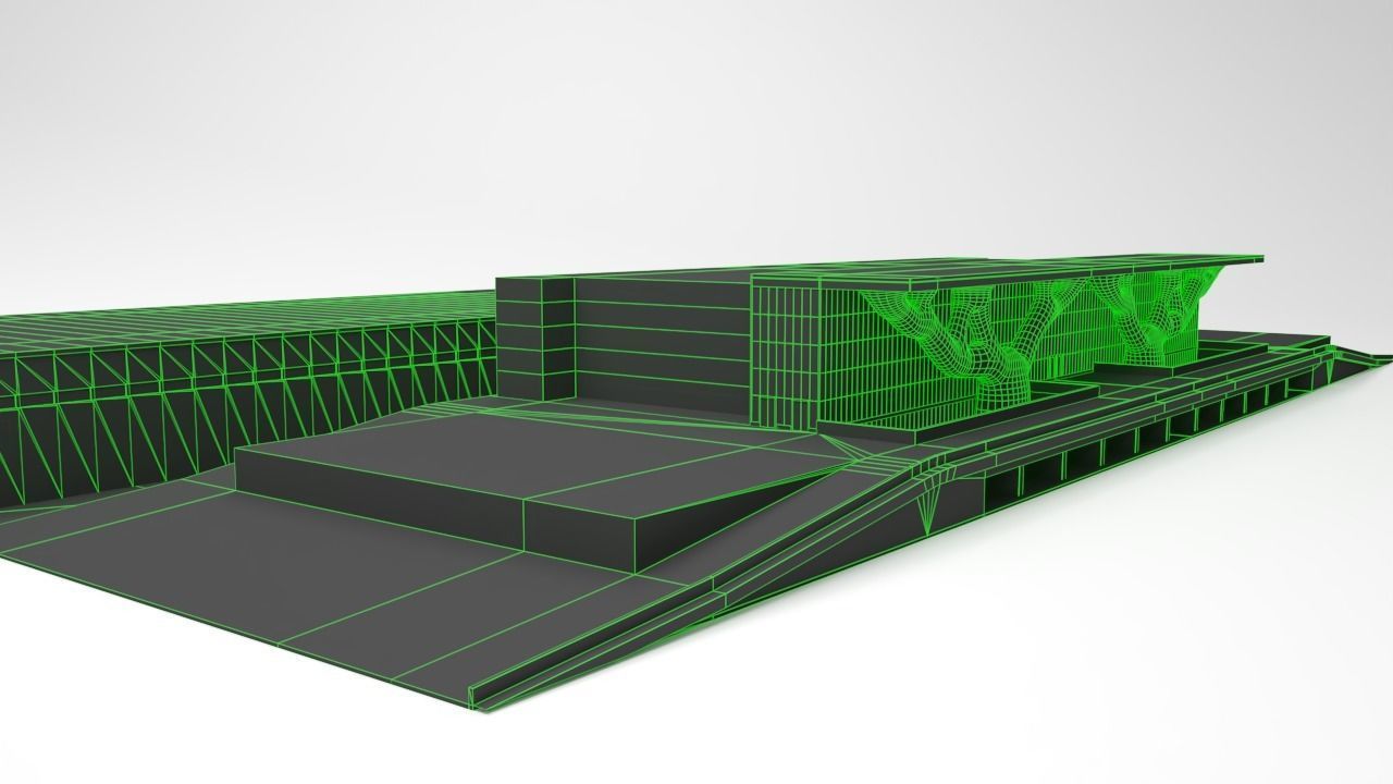 Qatar National Convention Center QNCC Low-poly 3D model_6