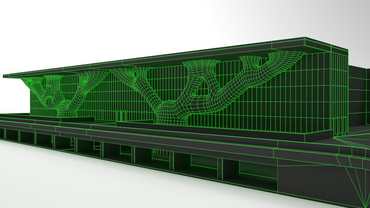 Qatar National Convention Center QNCC Low-poly 3D model_4