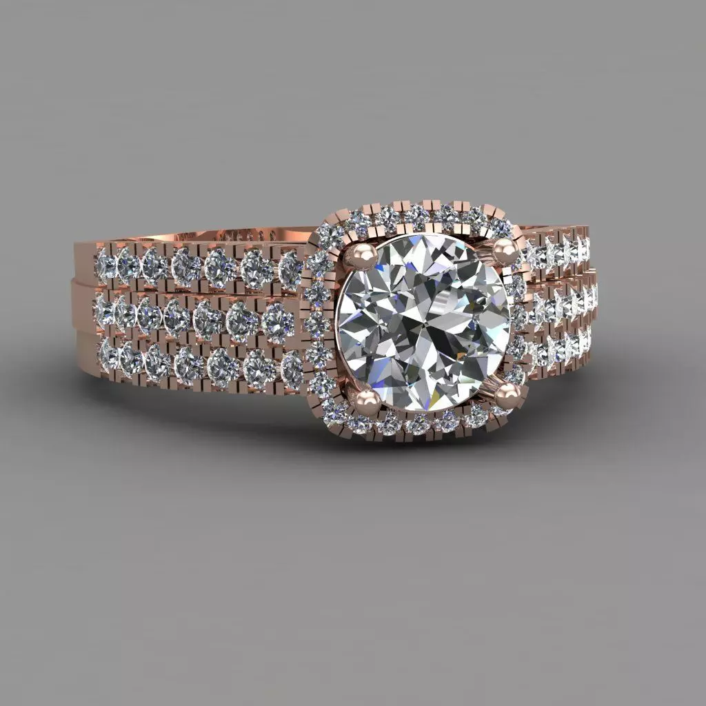 Gorgeous Diamond Ring 3D Print Model 3D print model