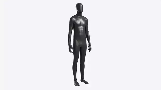 Male Full Body Mannequin Black Plastic