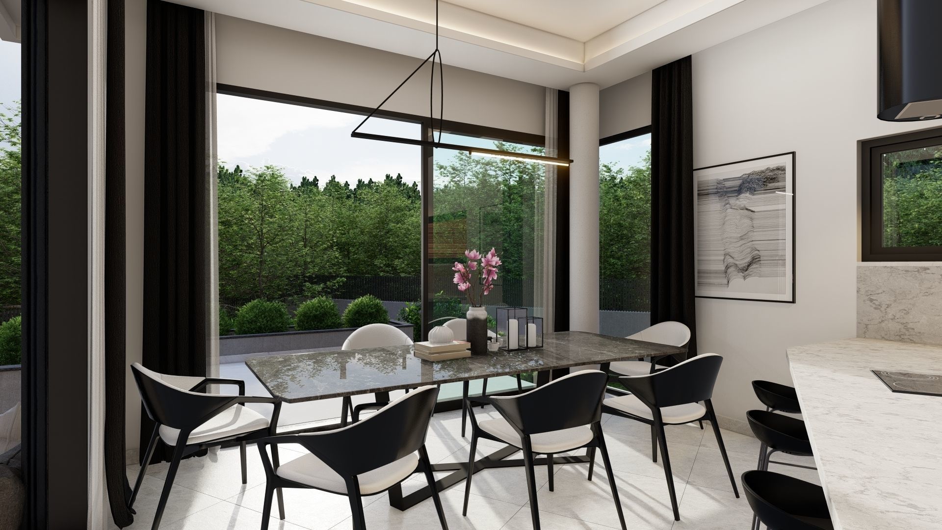 modern chandelier pendant 3d model 3D model_1