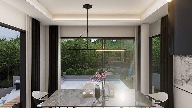 modern chandelier pendant 3d model 3D model