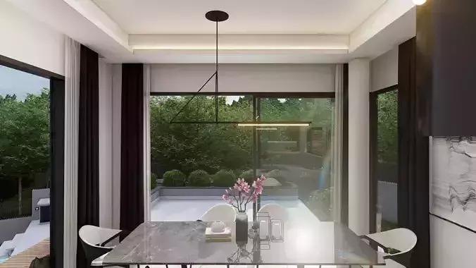 modern chandelier pendant 3d model