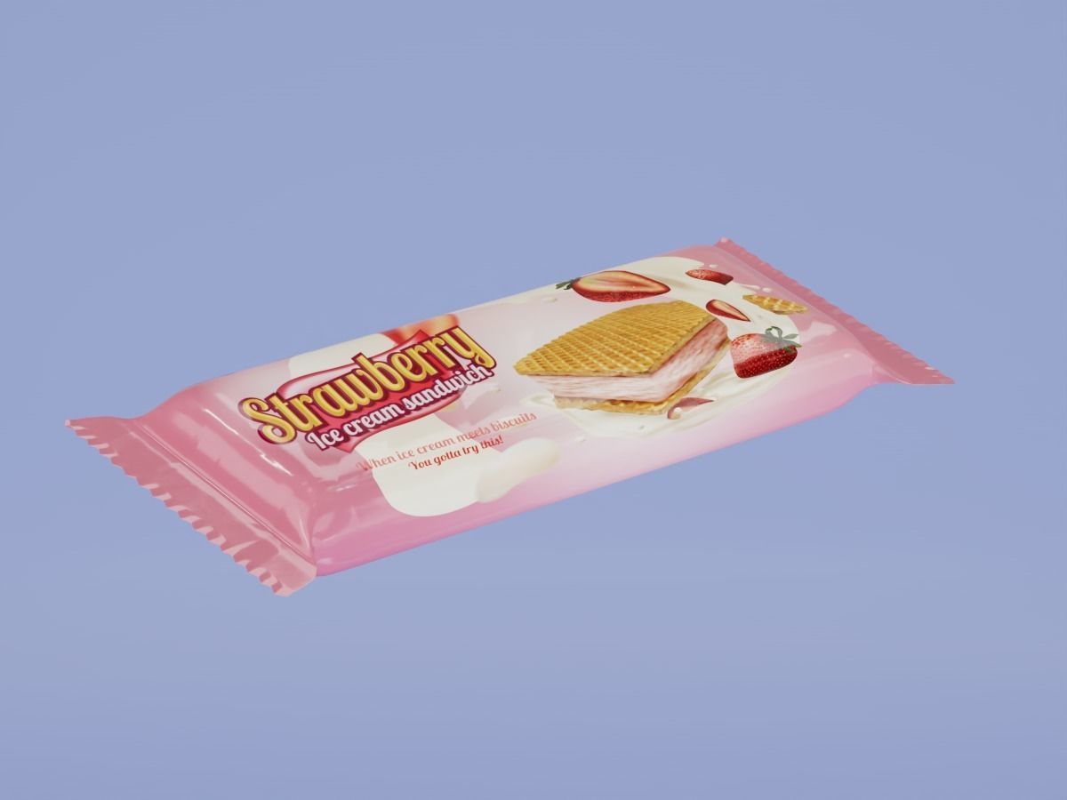 biscuit wafer or chocolate bar 3D model_1