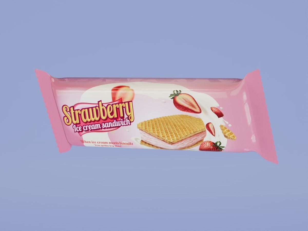 biscuit wafer or chocolate bar 3D model_2