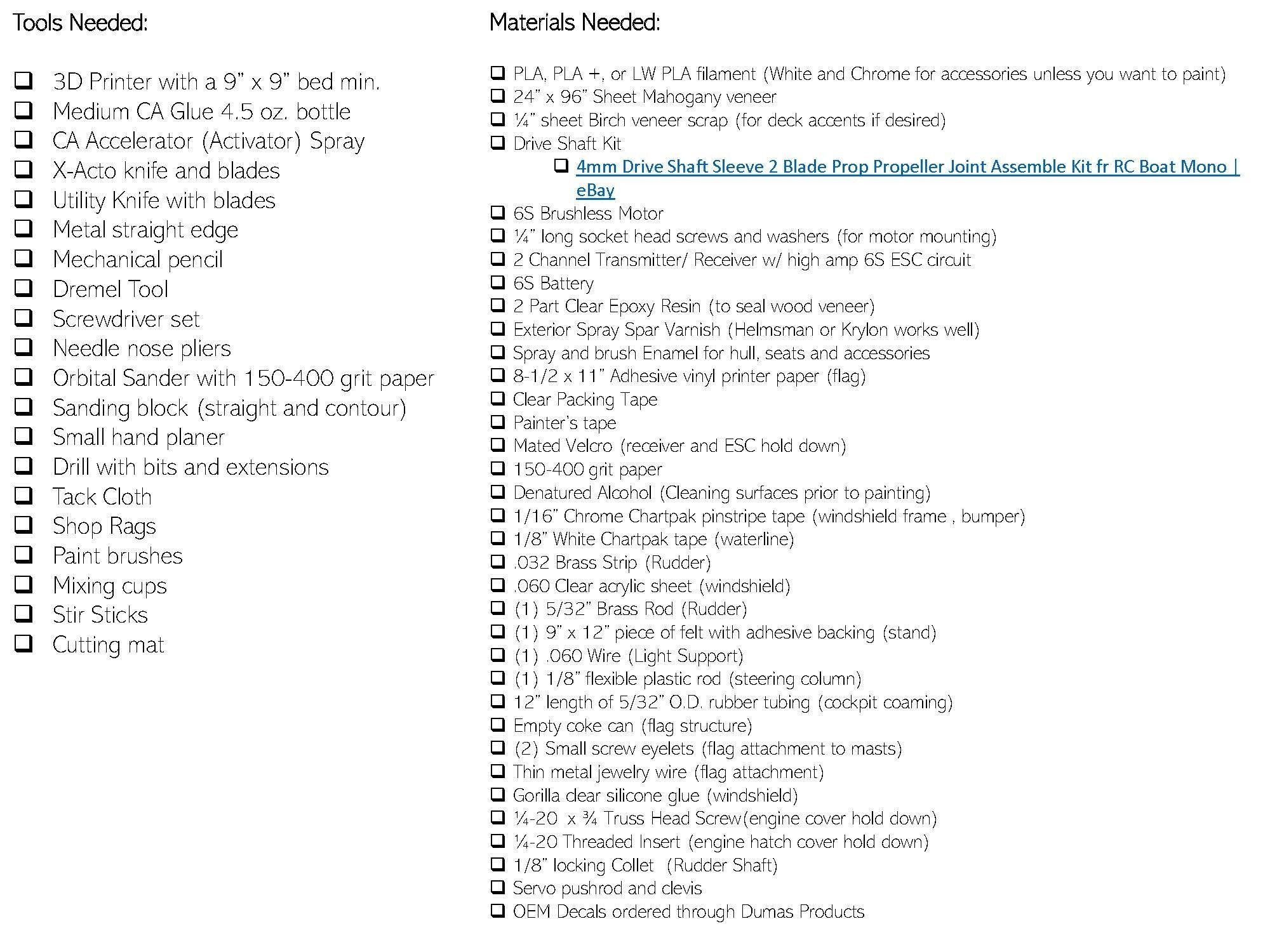 8th Scale 1955 Chris Craft Cobra RC Boat 3D Print files and Inst 3D print model_2