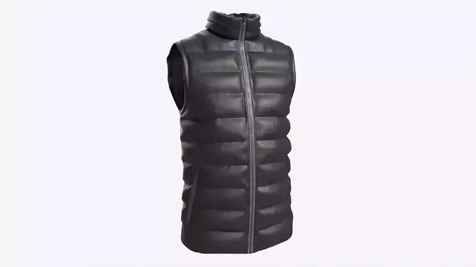 Quilted Gilet for Men Mockup 01 Black