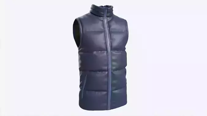 Quilted Gilet for Men Mockup 02 Blue