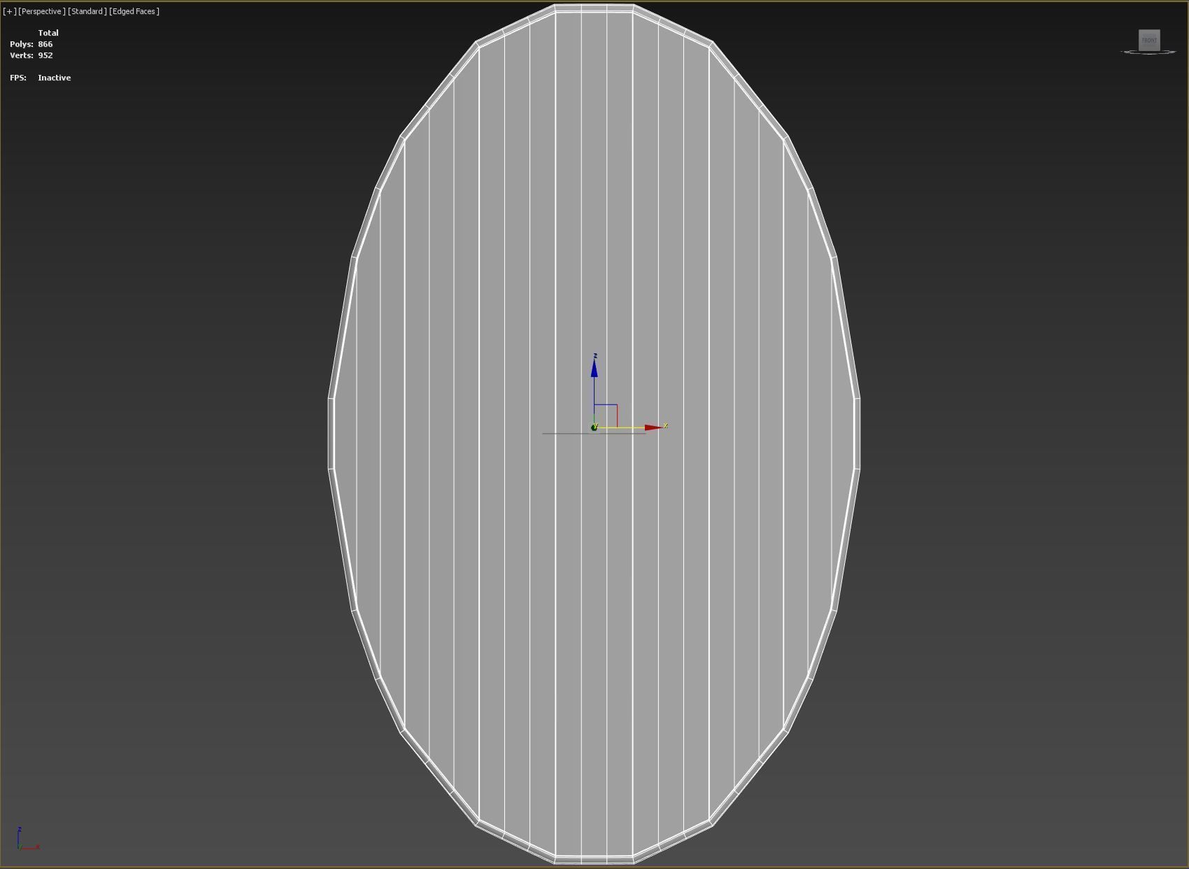 Slavic ellipse shield-painted green with flower symbol Low-poly 3D model_8