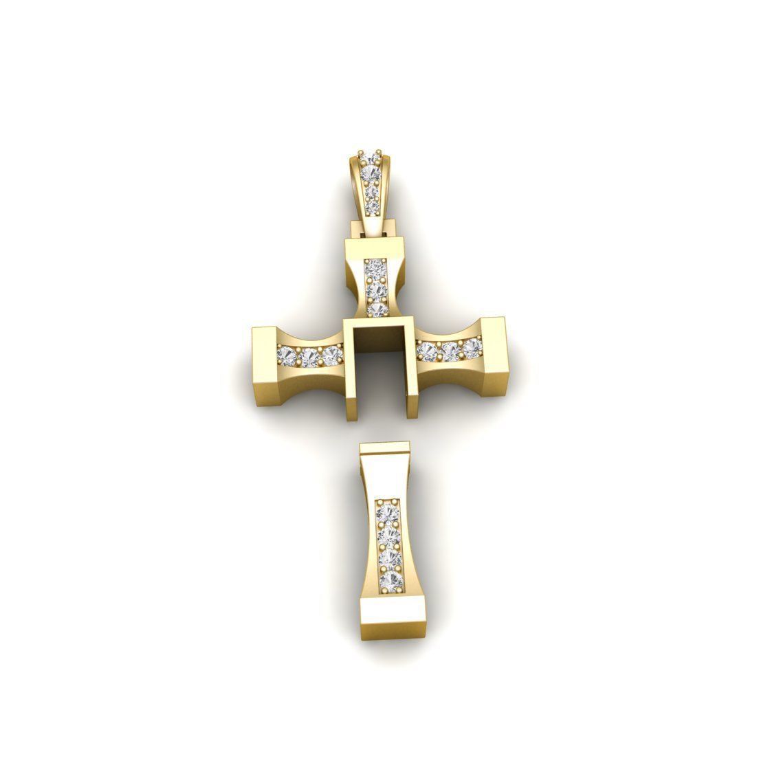 Hanging cross pendent 3D print model_1