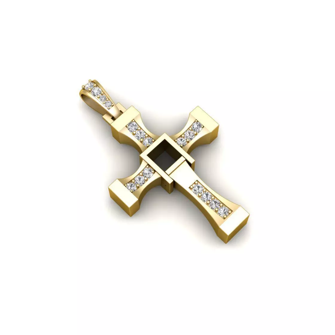 Hanging cross pendent 3D print model_0