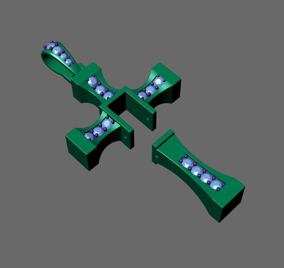 Hanging cross pendent 3D print model_4