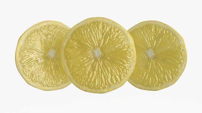Lemon Slice Low-poly 3D model 2