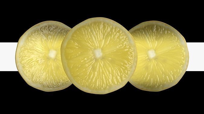 Lemon Slice Low-poly 3D model 3