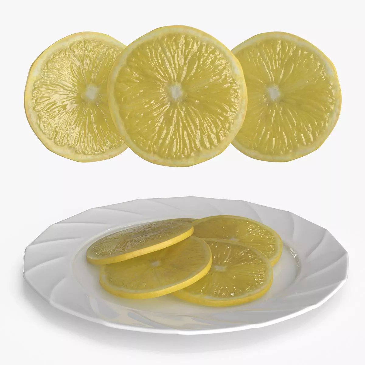 Lemon Slice Low-poly 3D model