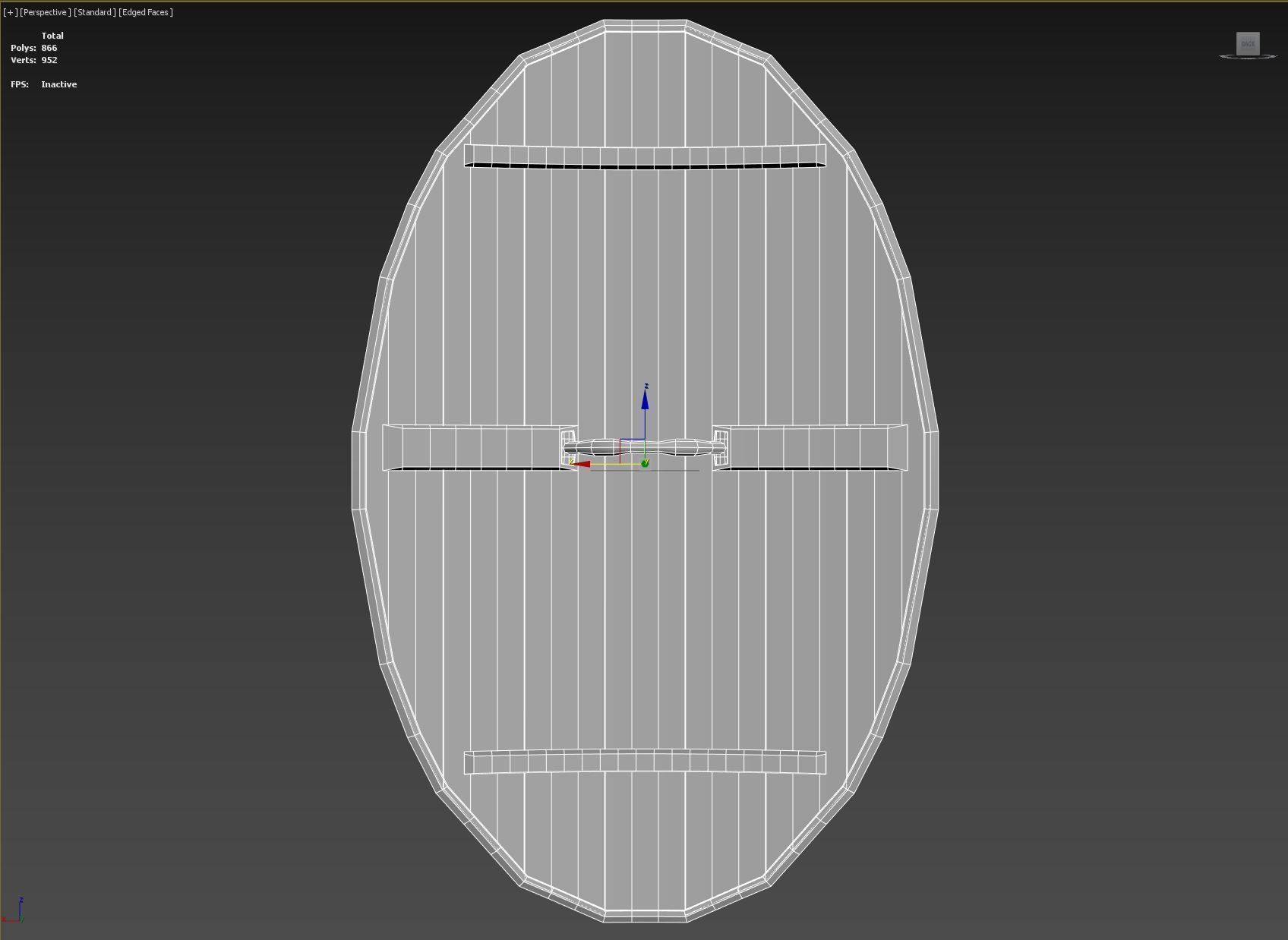 Slavic ellipse shield-painted red with helmet symbol Low-poly 3D model_9