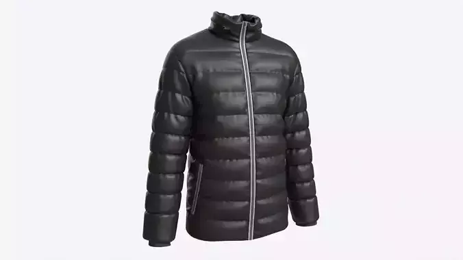 Quilted Jacket for Men Mockup Black