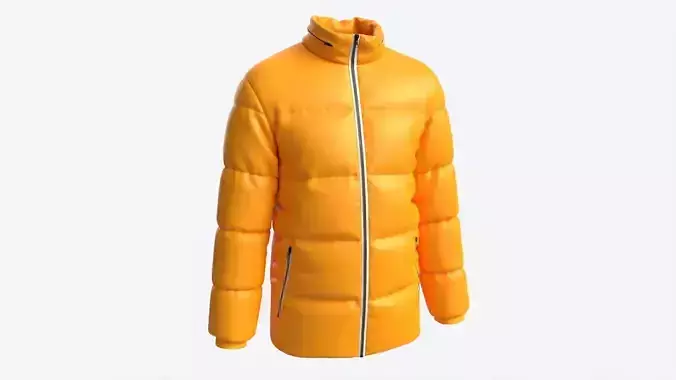 Quilted Jacket for Men Mockup Yellow