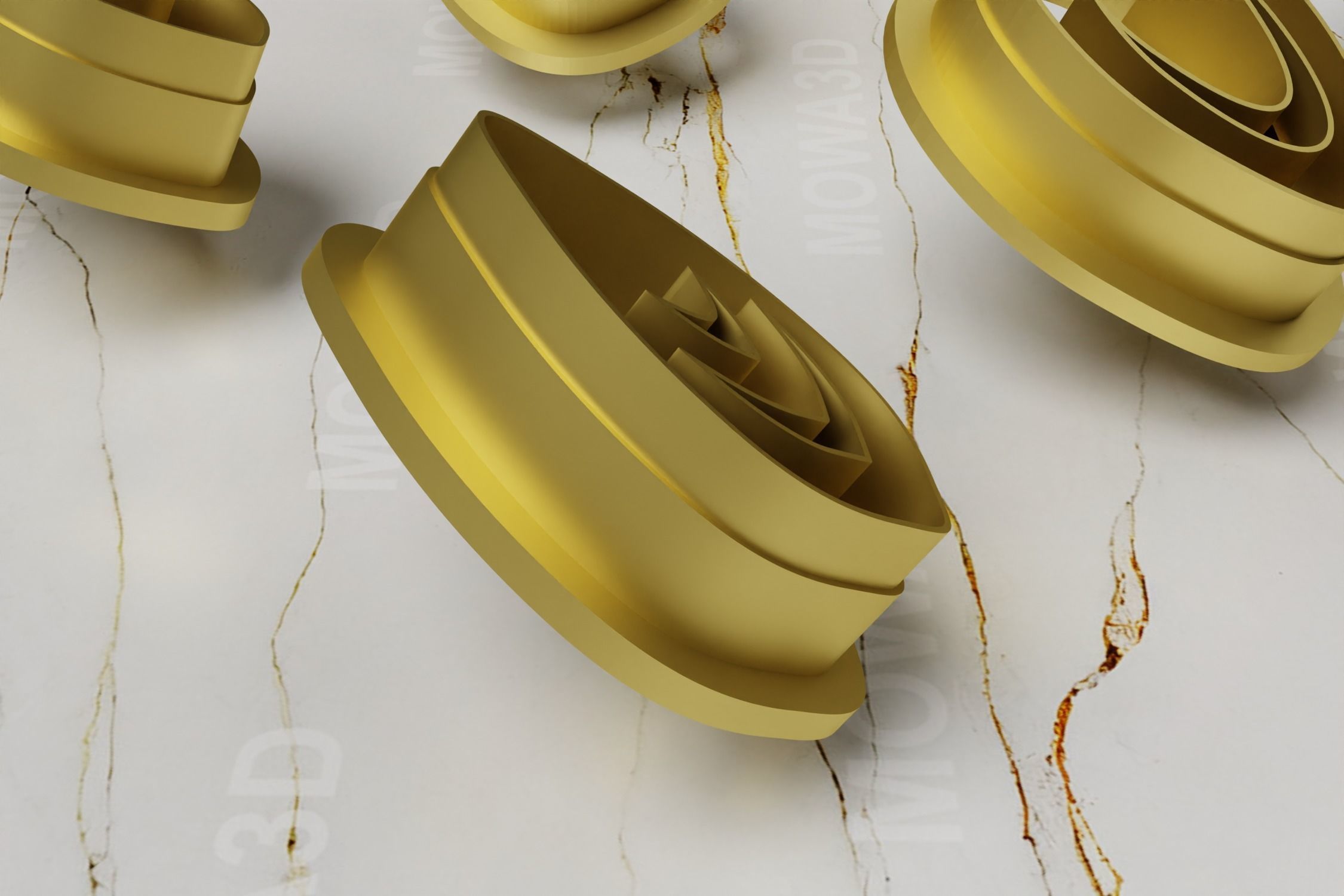 Shape Clay Cutter have Inner Hole set of 06 PCS 3D print model_4