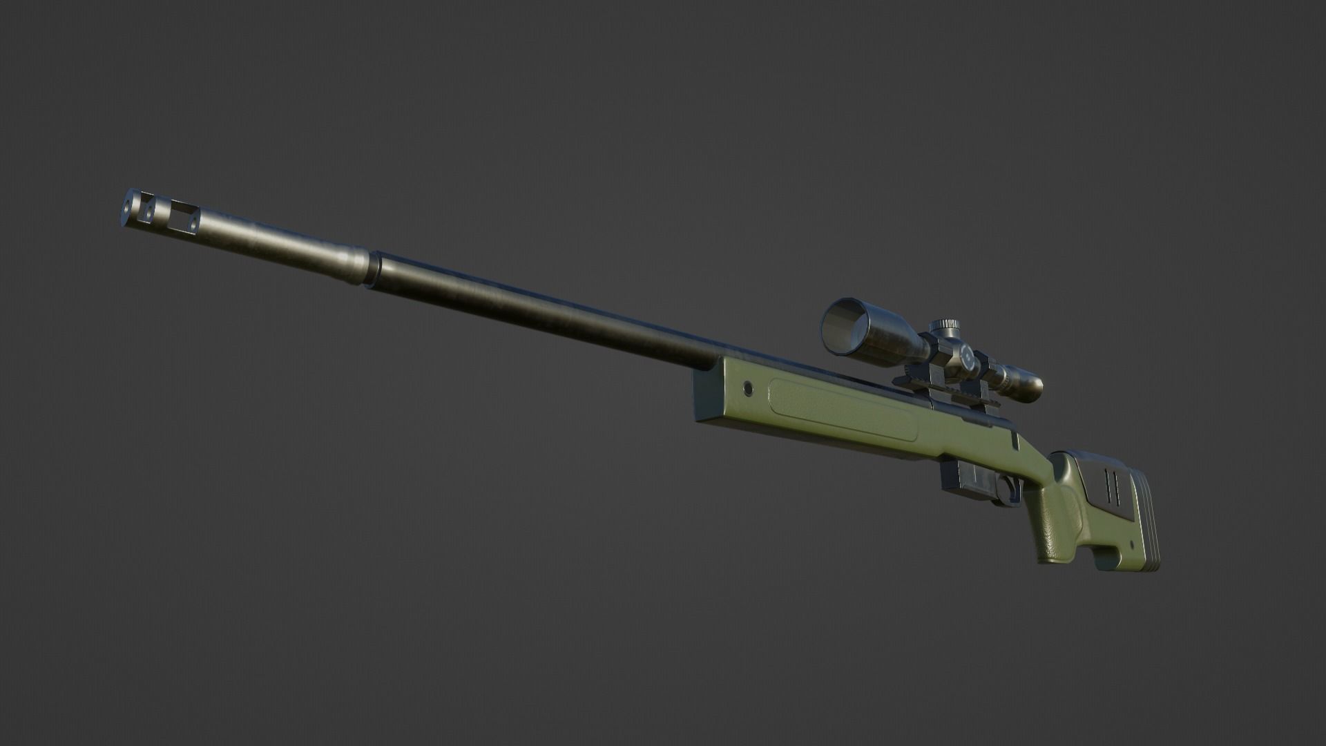 Sniper Rifle M40A5 Low-poly 3D model_1