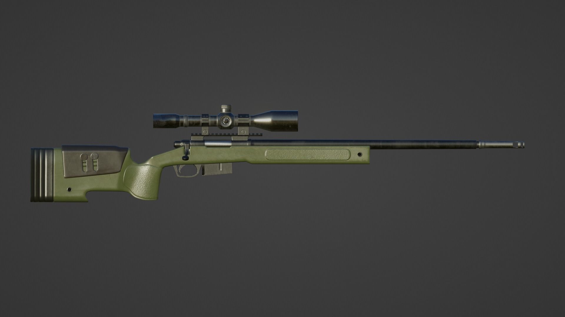 Sniper Rifle M40A5 Low-poly 3D model_3
