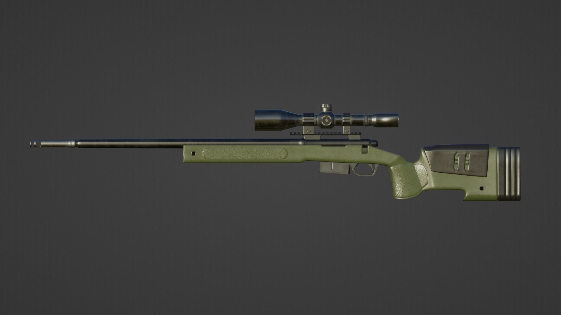Sniper Rifle M40A5 Low-poly 3D model_2
