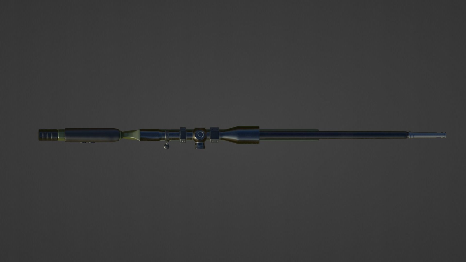 Sniper Rifle M40A5 Low-poly 3D model_4