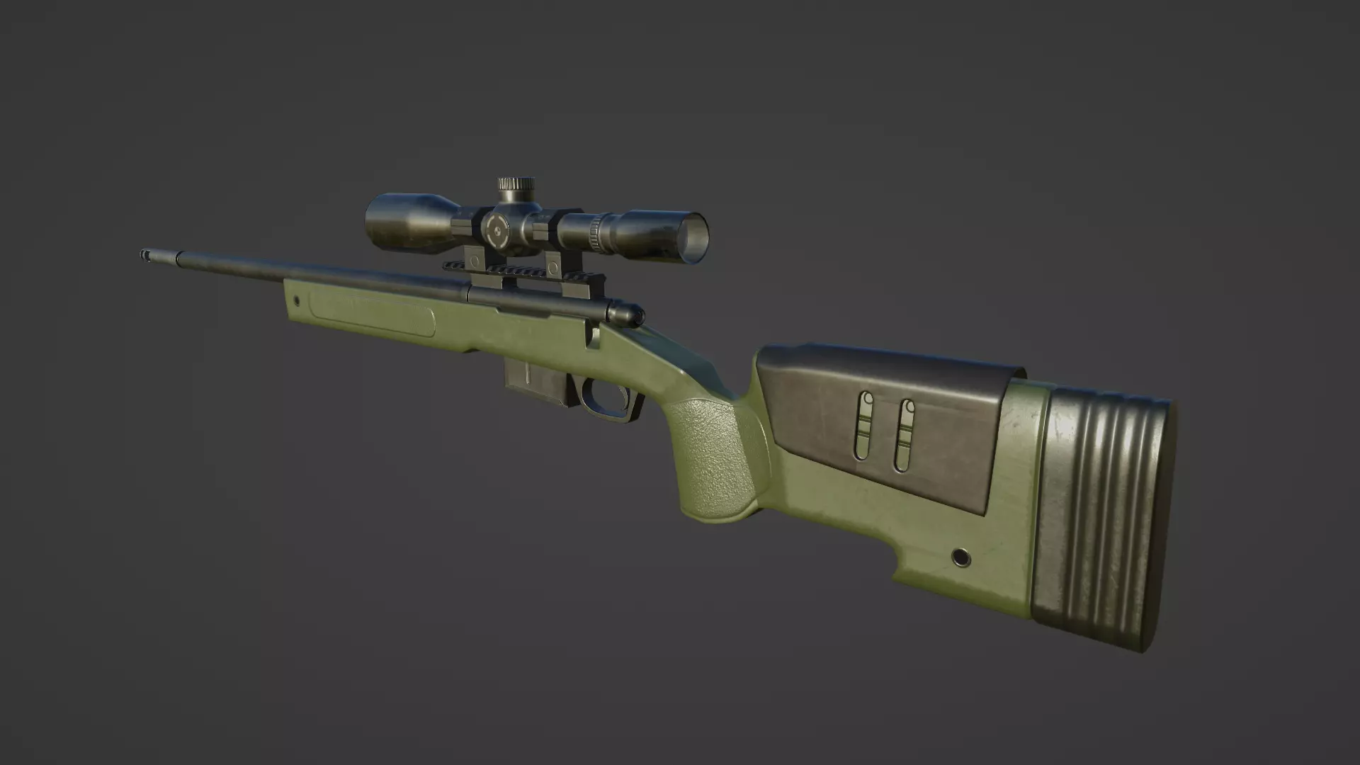 Sniper Rifle M40A5 Low-poly 3D model_0