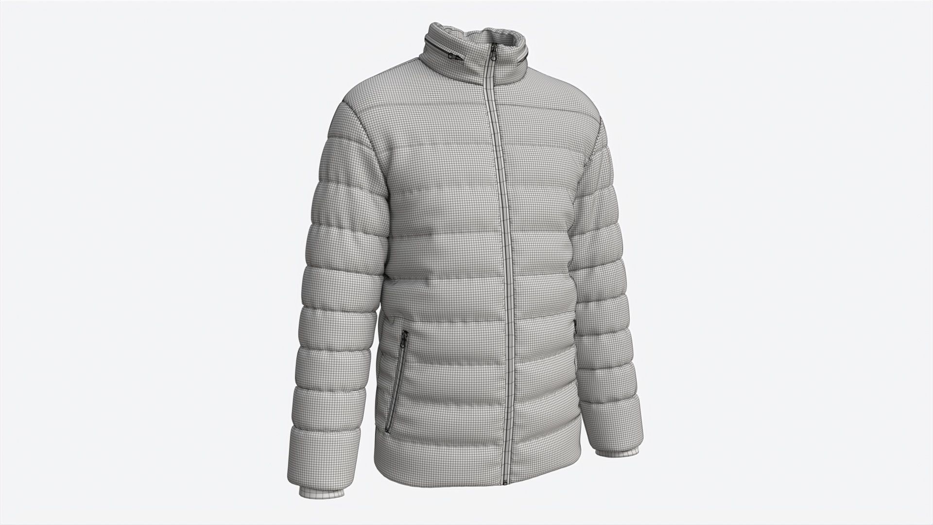 Quilted Jacket for Men Mockup Red 3D model_6