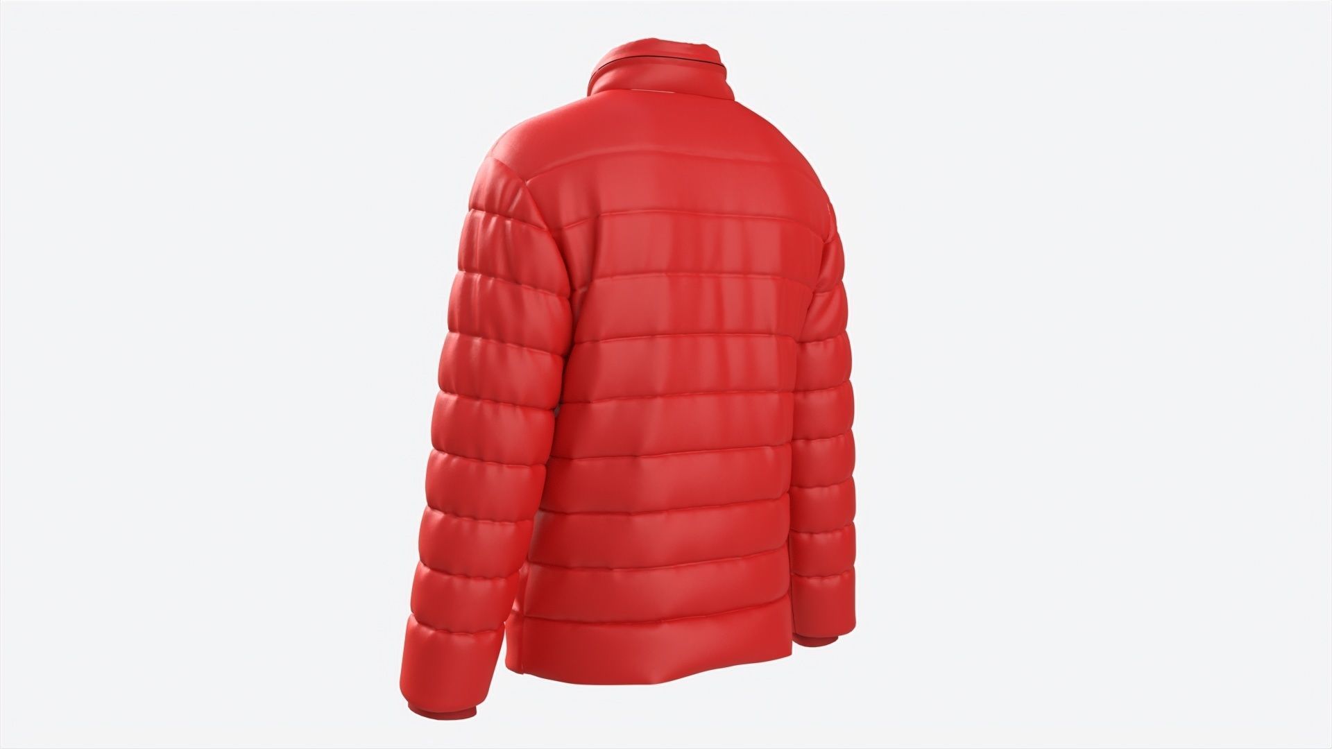 Quilted Jacket for Men Mockup Red 3D model_1