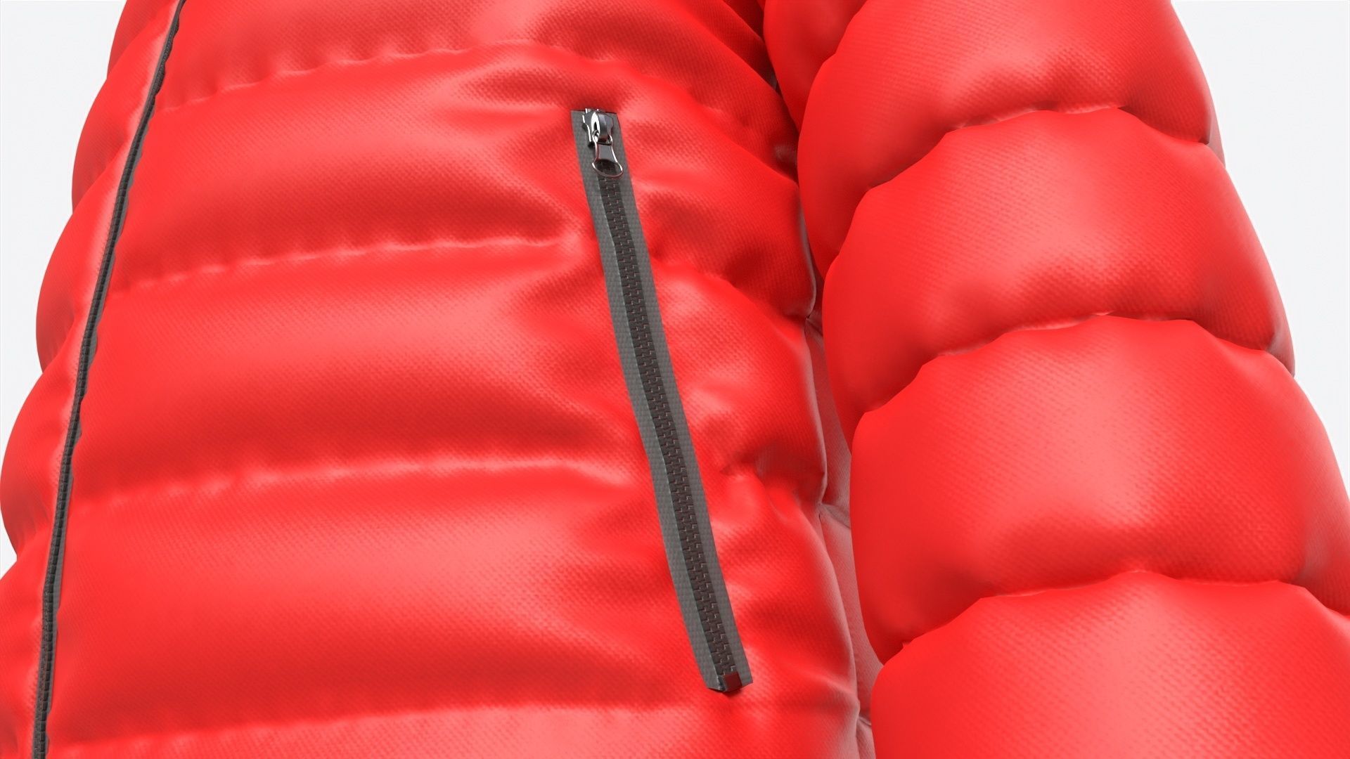 Quilted Jacket for Men Mockup Red 3D model_3